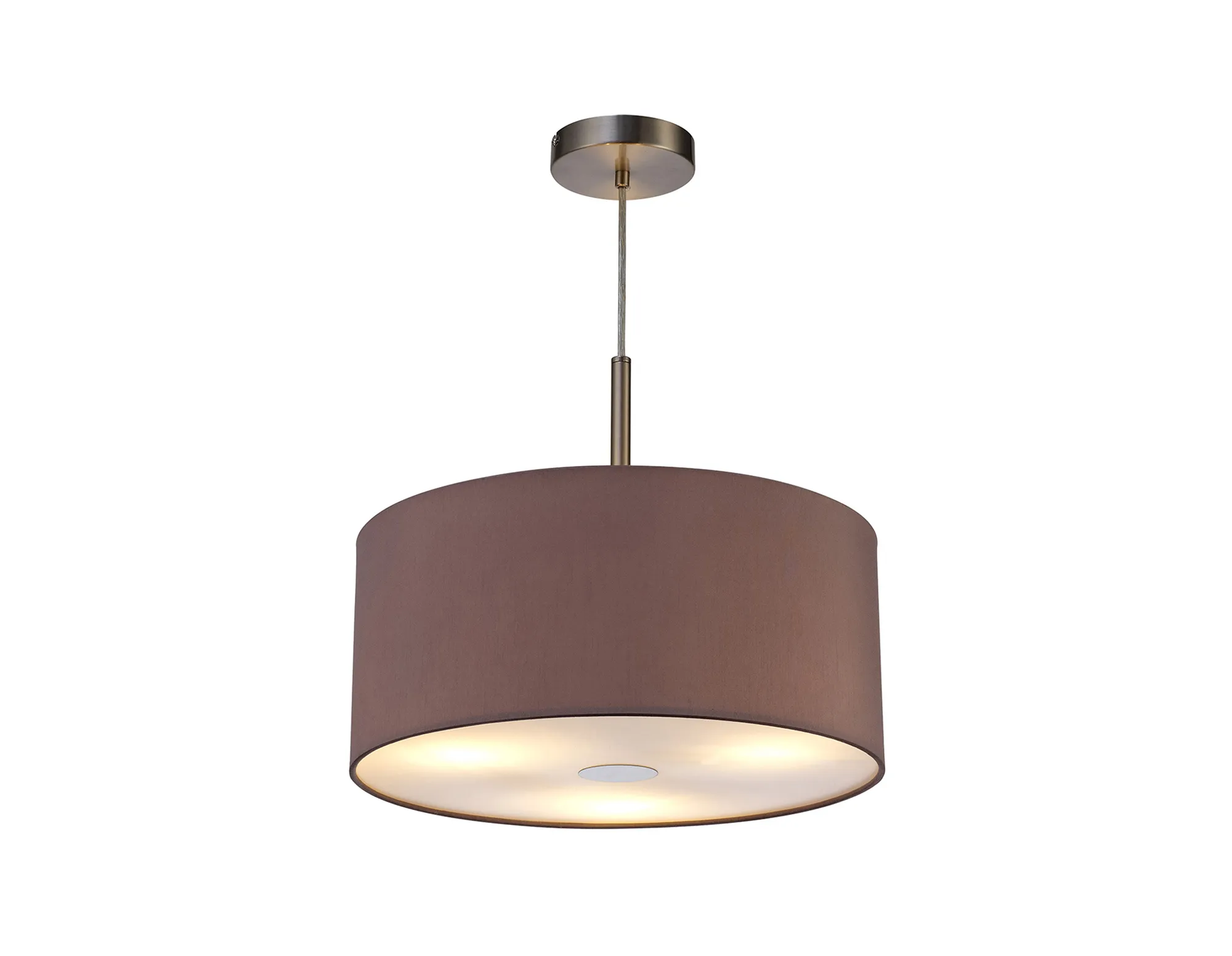 Baymont 40cm 3 Light Pendant Satin Nickel, Taupe/Halo Gold, Frosted Diffuser DK0442  Deco Baymont SN TA